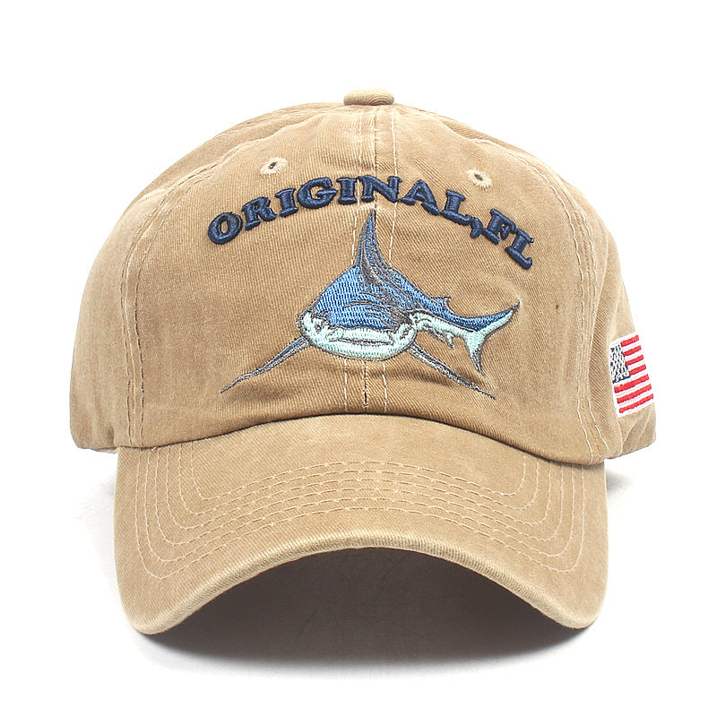 Wholesale Cotton Washed Vintage Sharks Baseball Cap